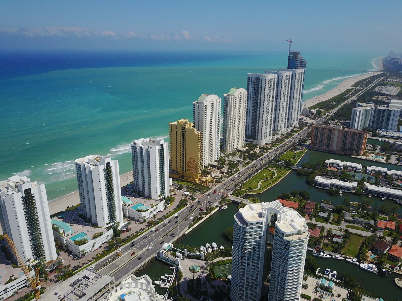 Waterfront high-rises near Aventura and Sunny Isles Beach