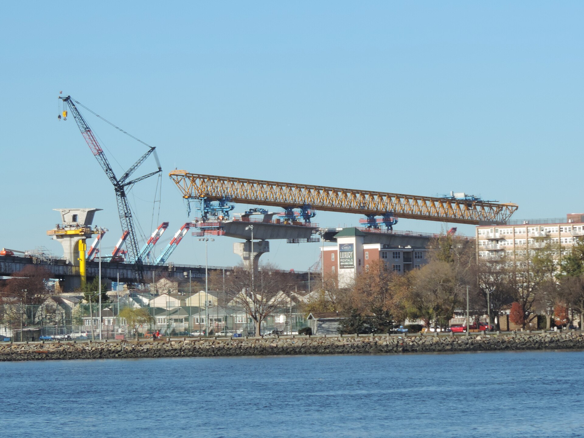 The Bayonne Bridge connecting Bayonne and Staten Island