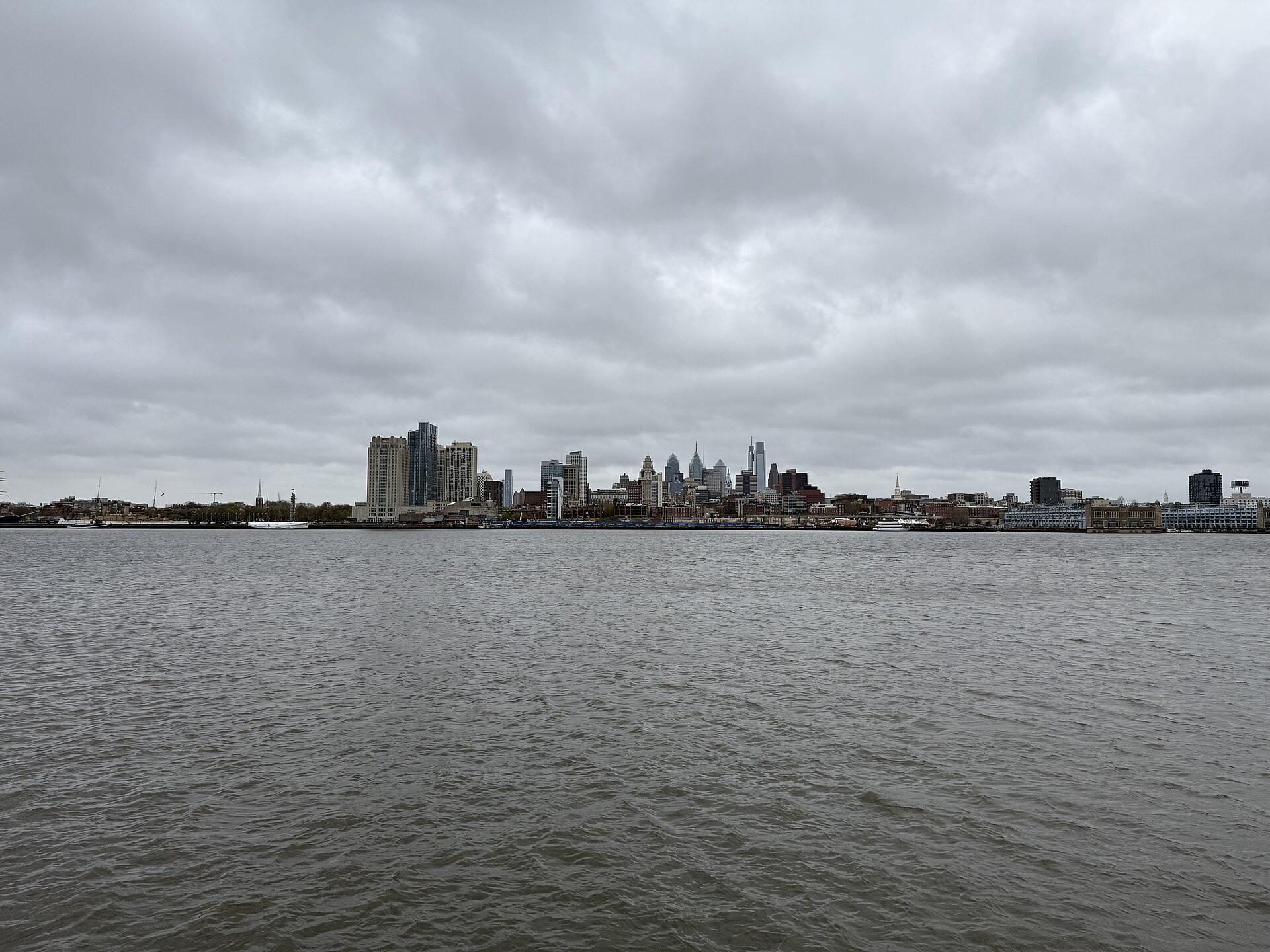 The Camden waterfront on the Delaware River, with Center City Philadelphia beyond