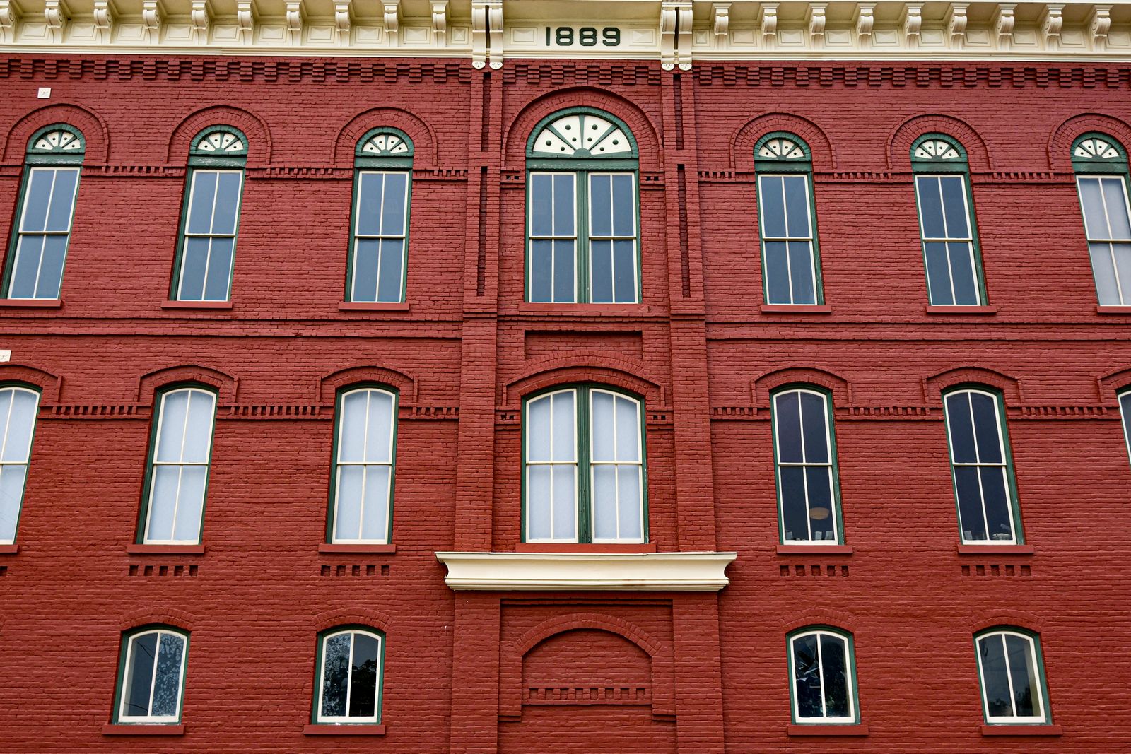 A historic Texas downtown building, representative of Conroe