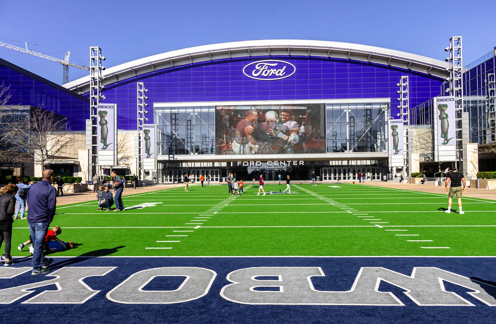 A football venue, representative of Frisco's sports district