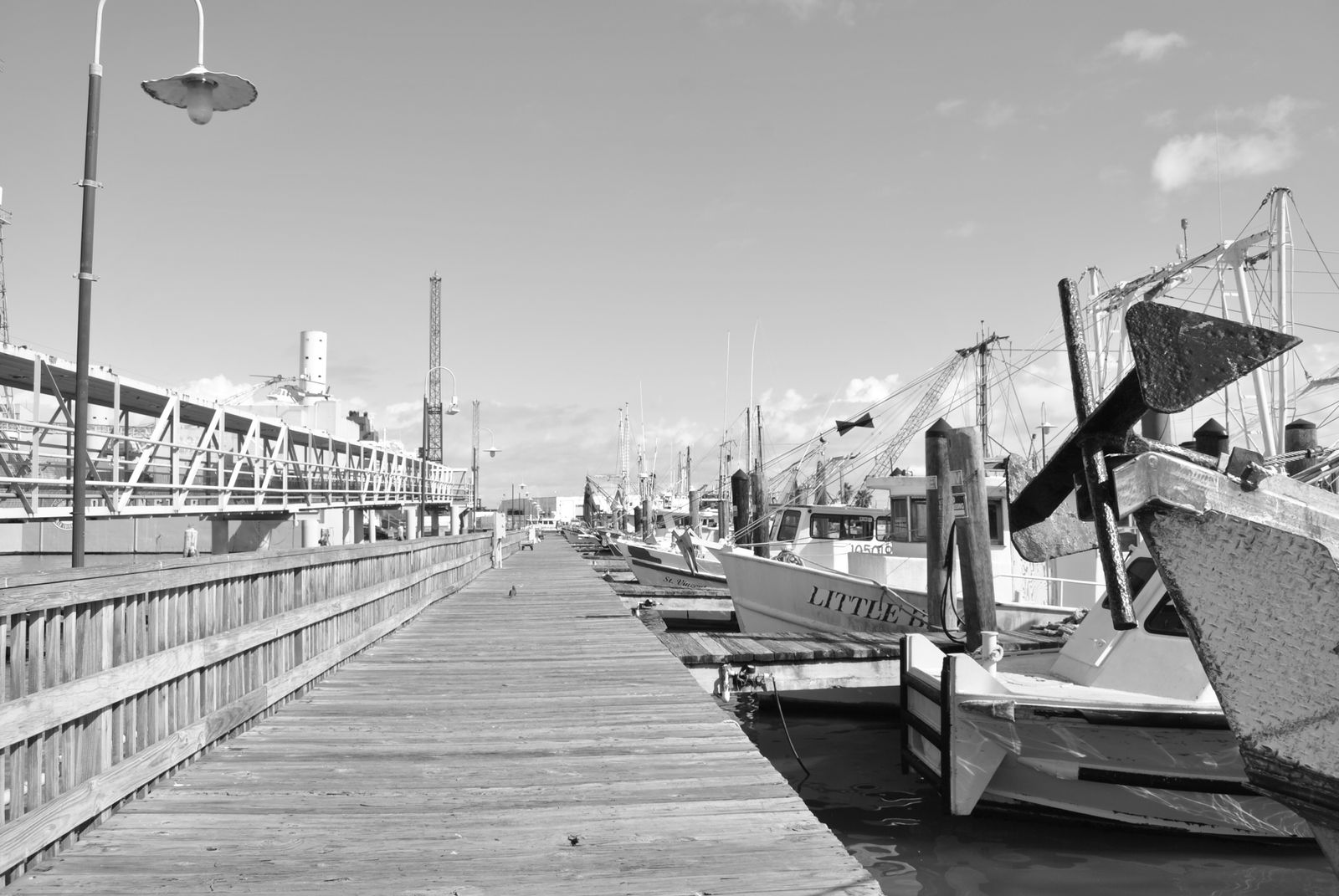 The working waterfront in the port of Galveston