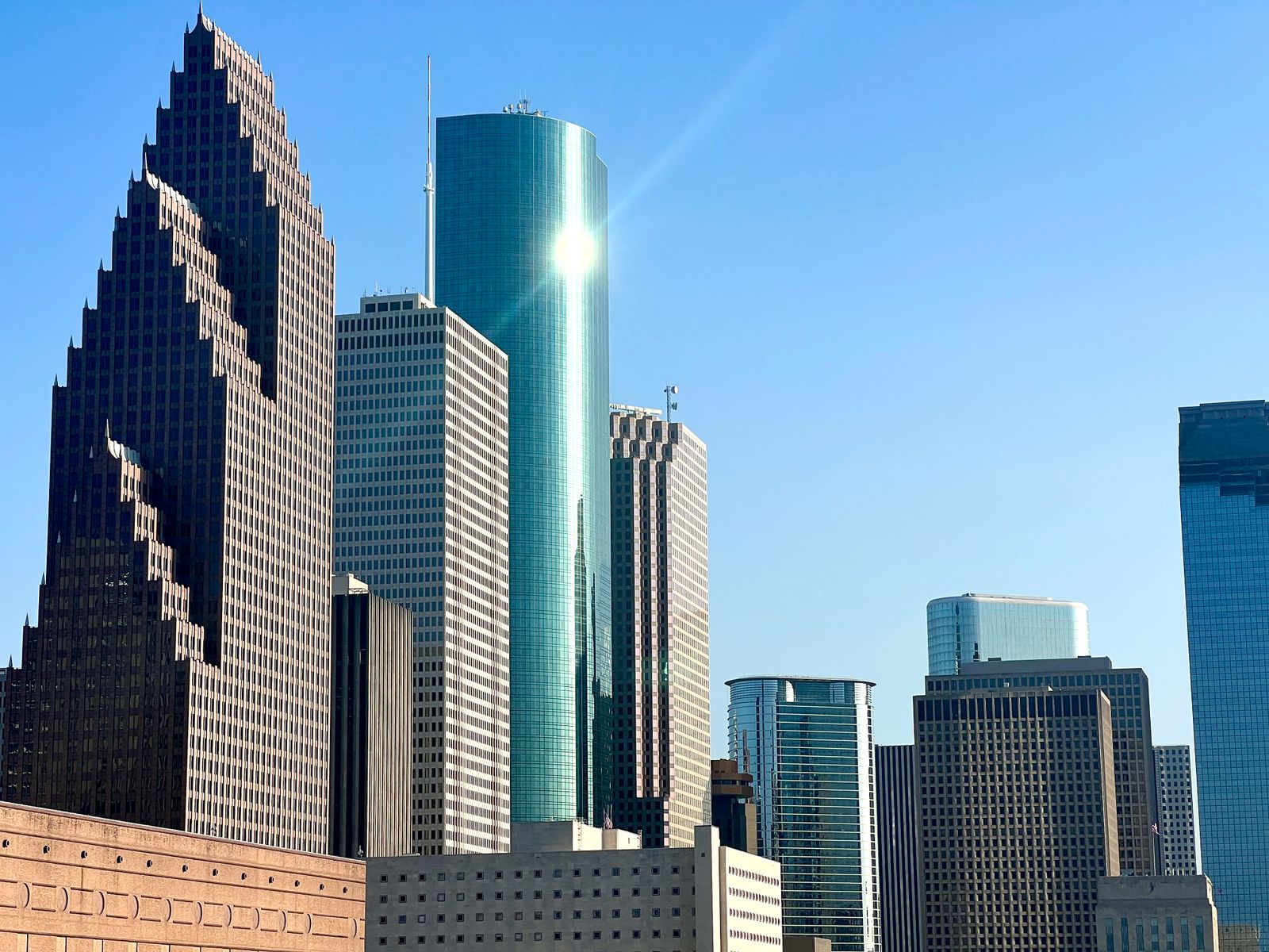 The downtown Houston skyline