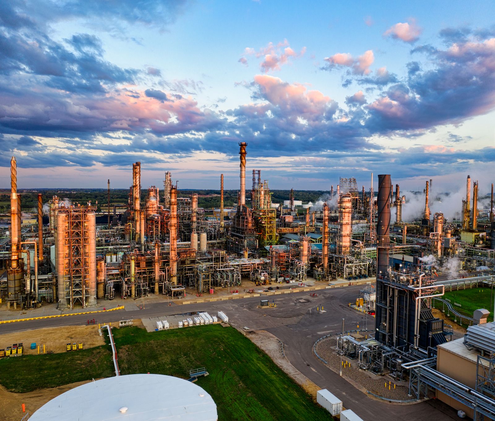 A refining and petrochemical complex on the Texas coast