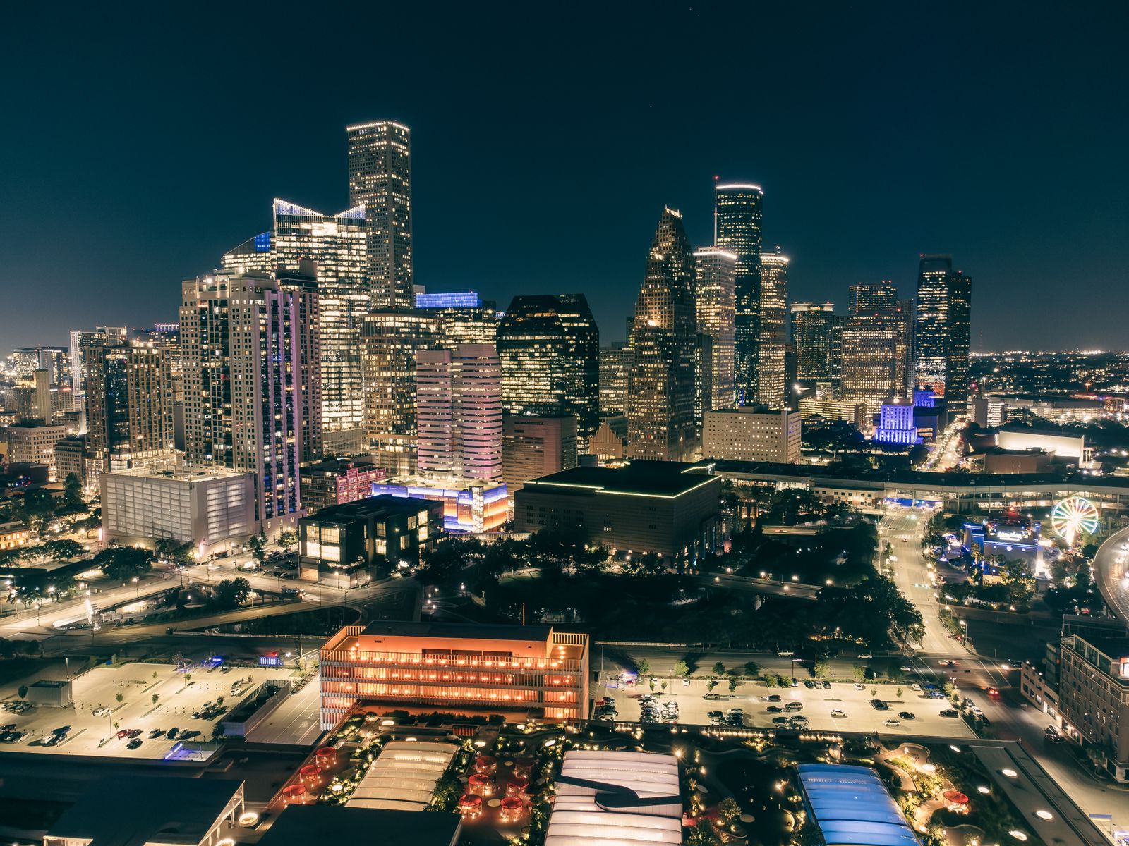 Houston's skyscrapers at night