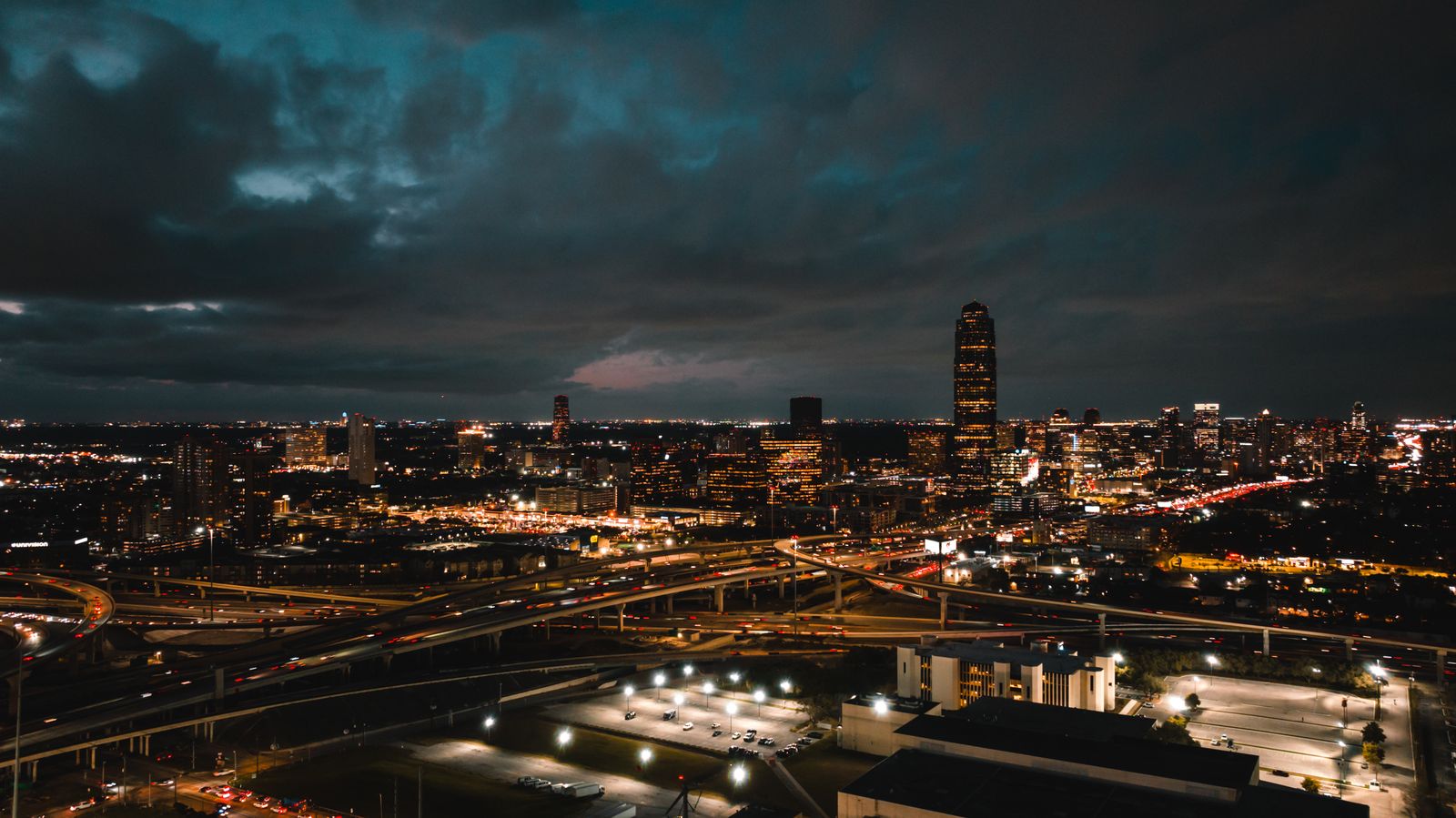 The Las Colinas business district at night, Irving
