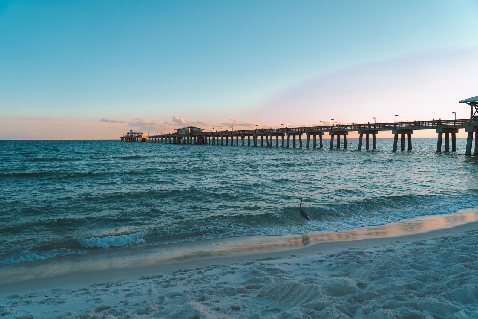 A Gulf pier at sunset, representative of the Naples coast