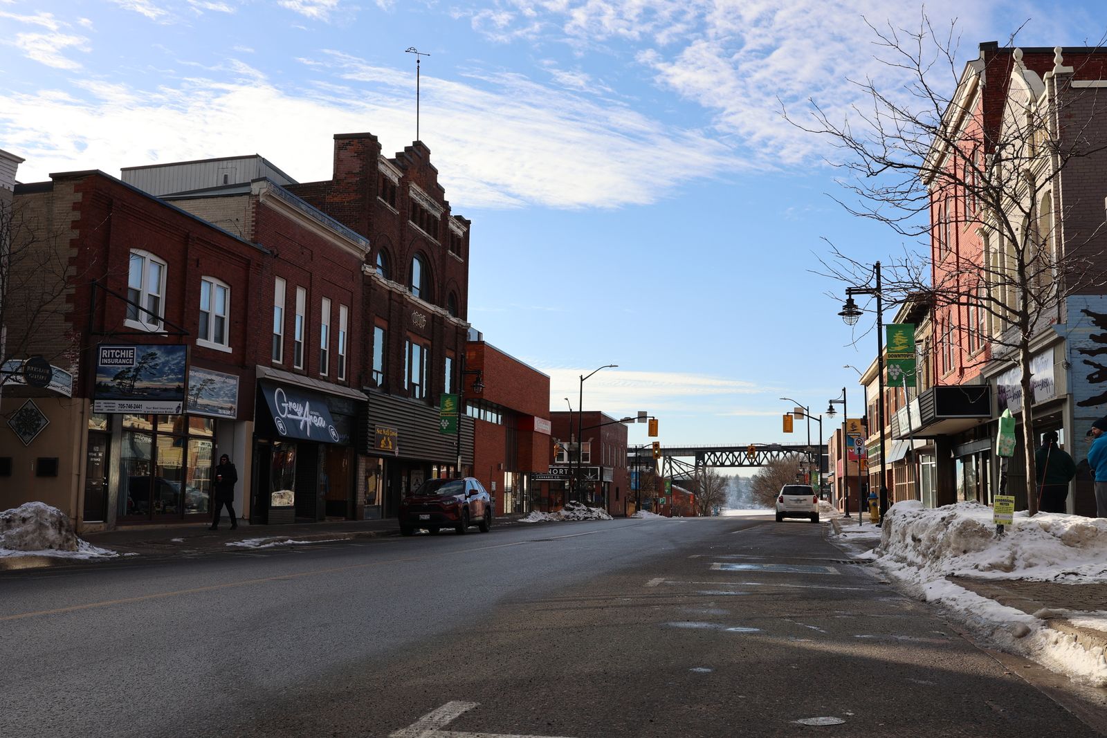 A village commercial street, representative of Nassau County's downtowns