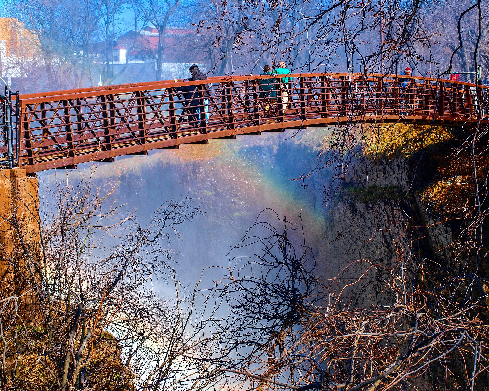 The footbridge over the Great Falls of the Passaic River in Paterson