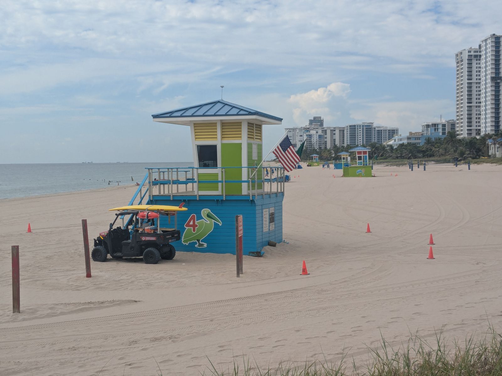 A lifeguard tower on Pompano Beach