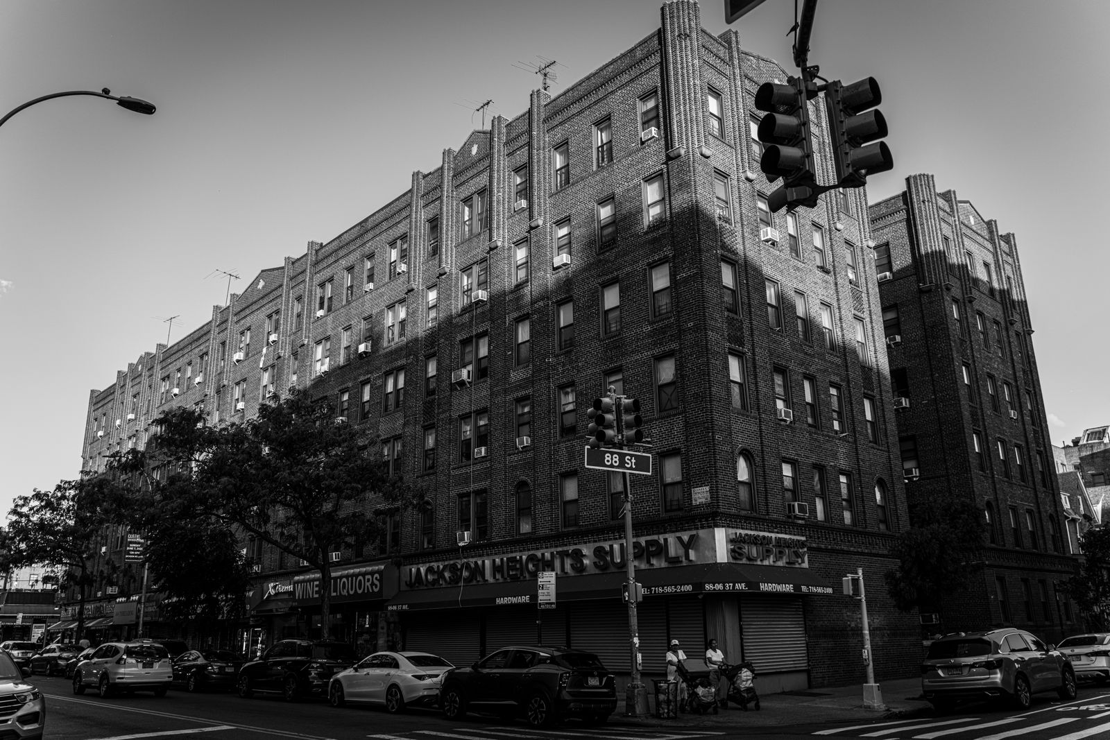 Commercial street scene in Jackson Heights, Queens