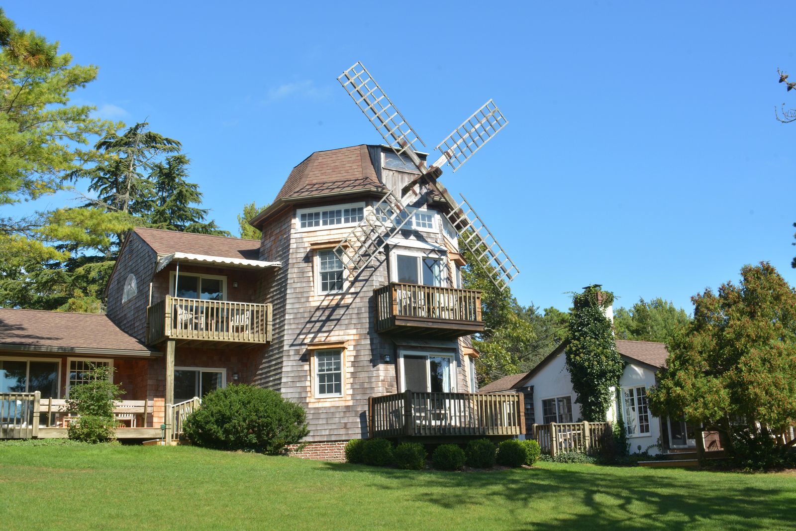 A windmill in Hampton Bays, emblematic of Suffolk County's East End