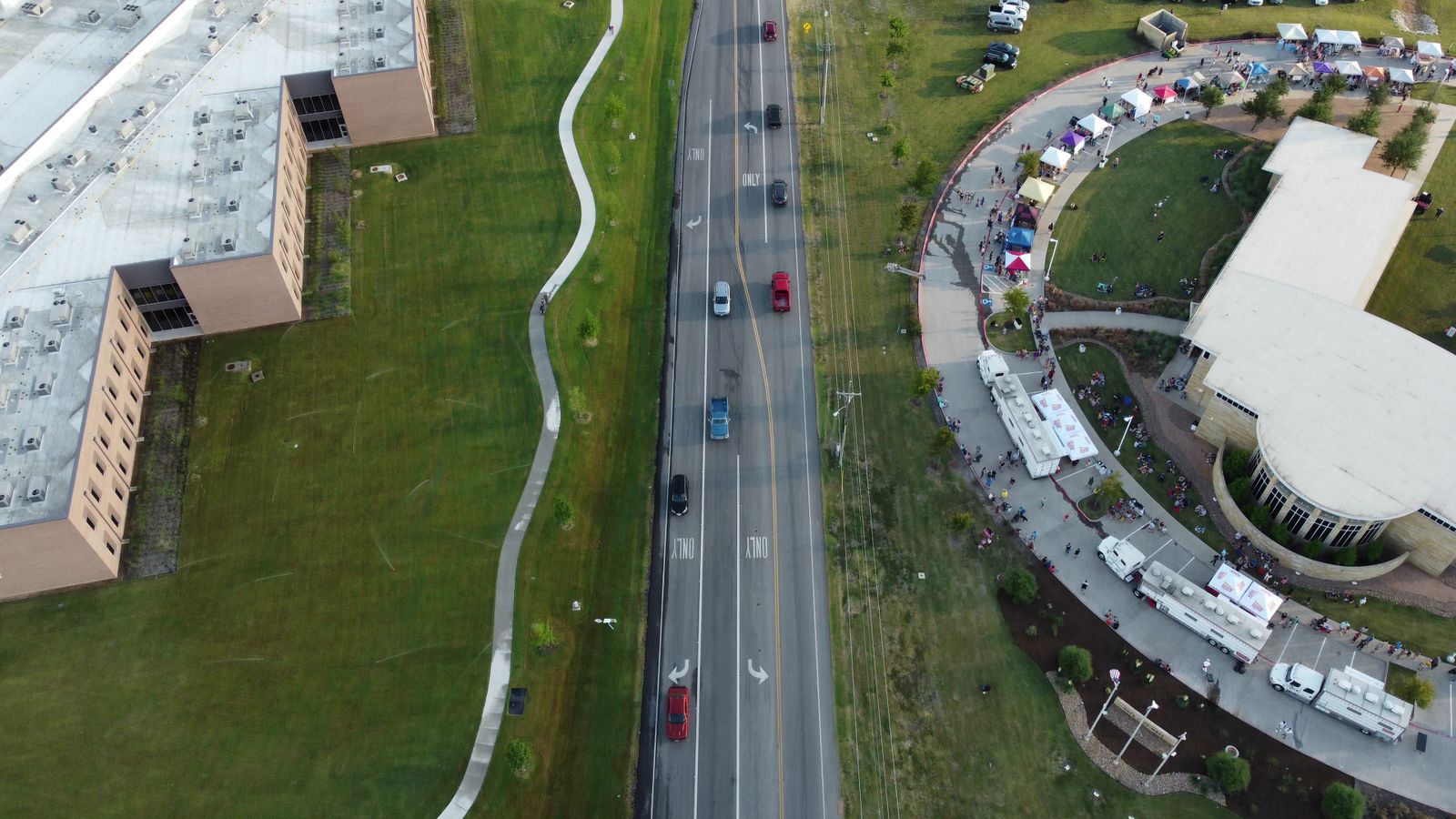 A commercial corridor in Sugar Land