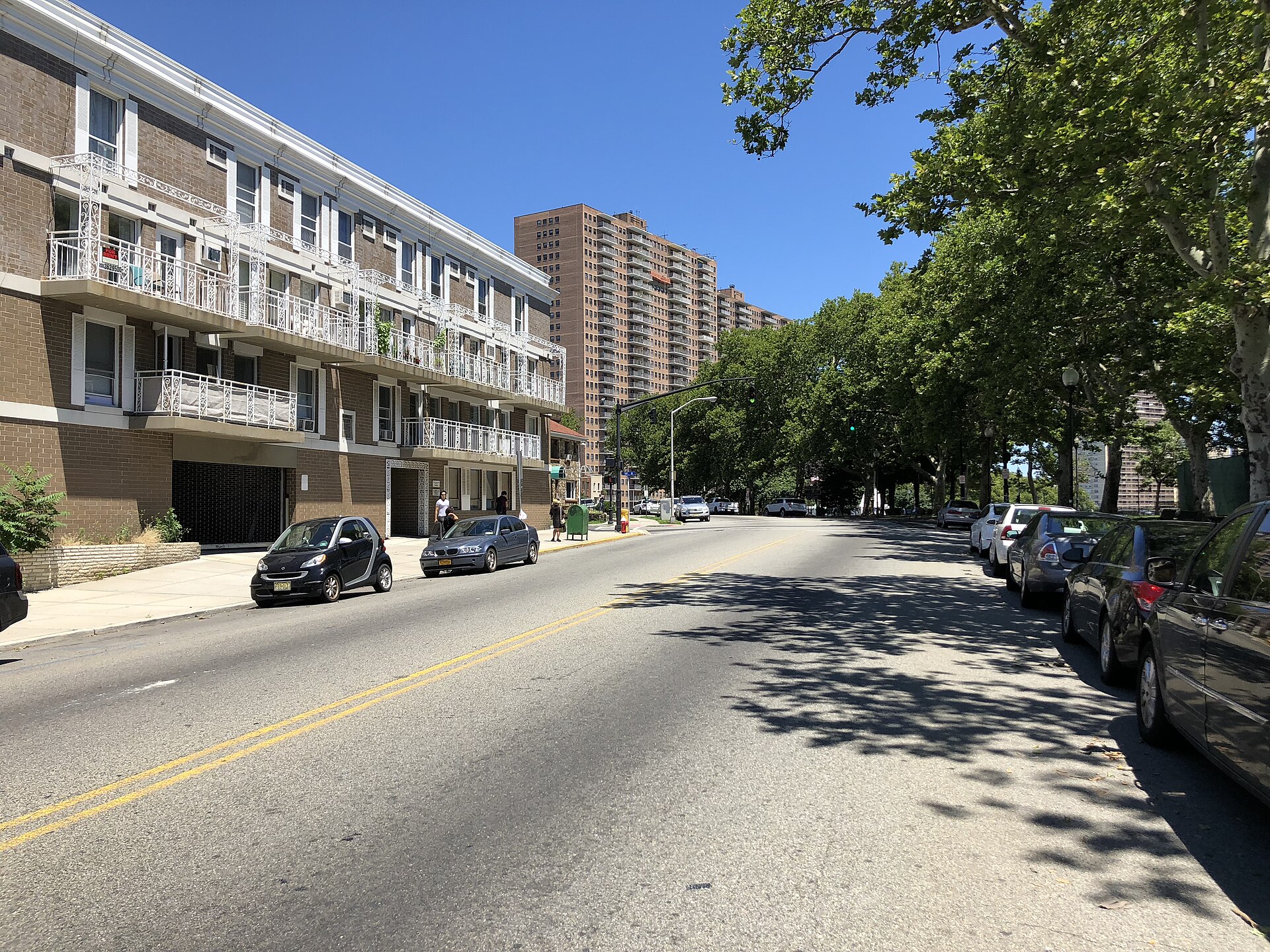 John F. Kennedy Boulevard East in West New York, along the Palisades