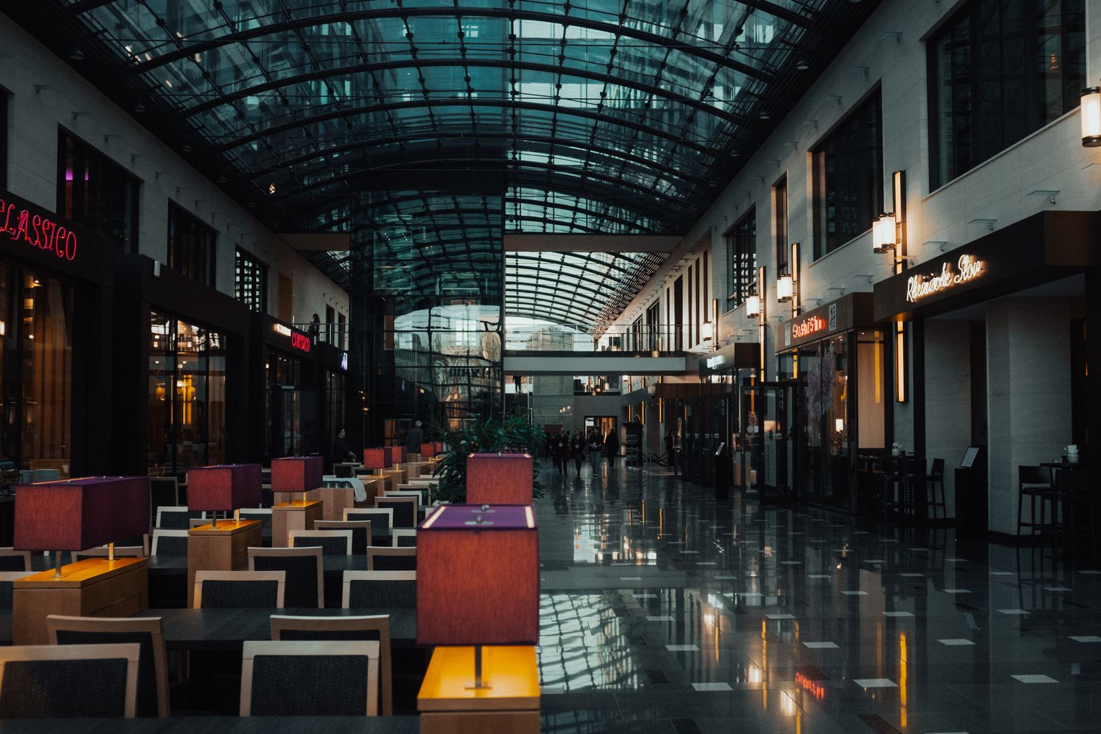 An upscale shopping center, representative of The Westchester and downtown White Plains retail
