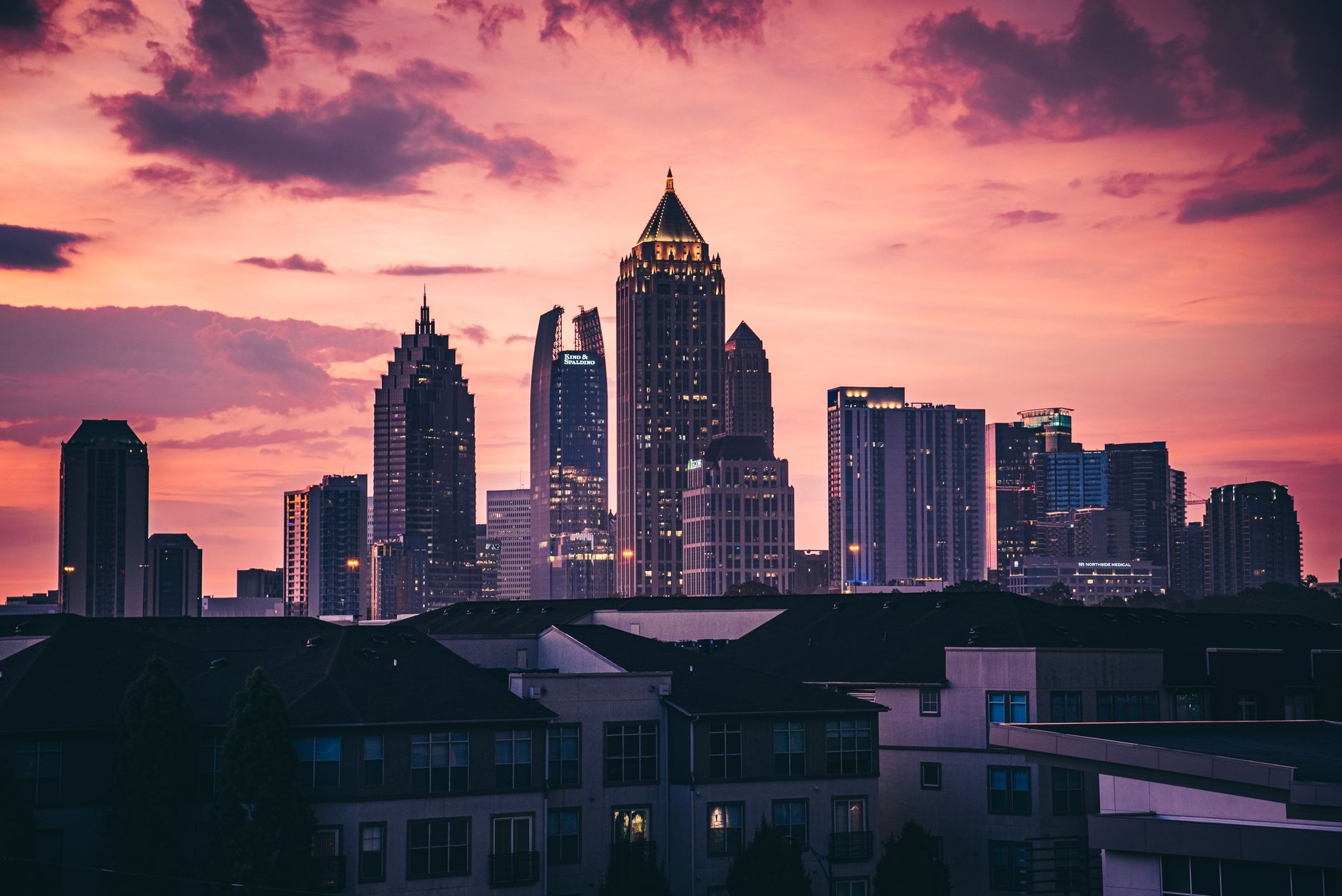 Atlanta commercial buildings, representative of the city's business districts
