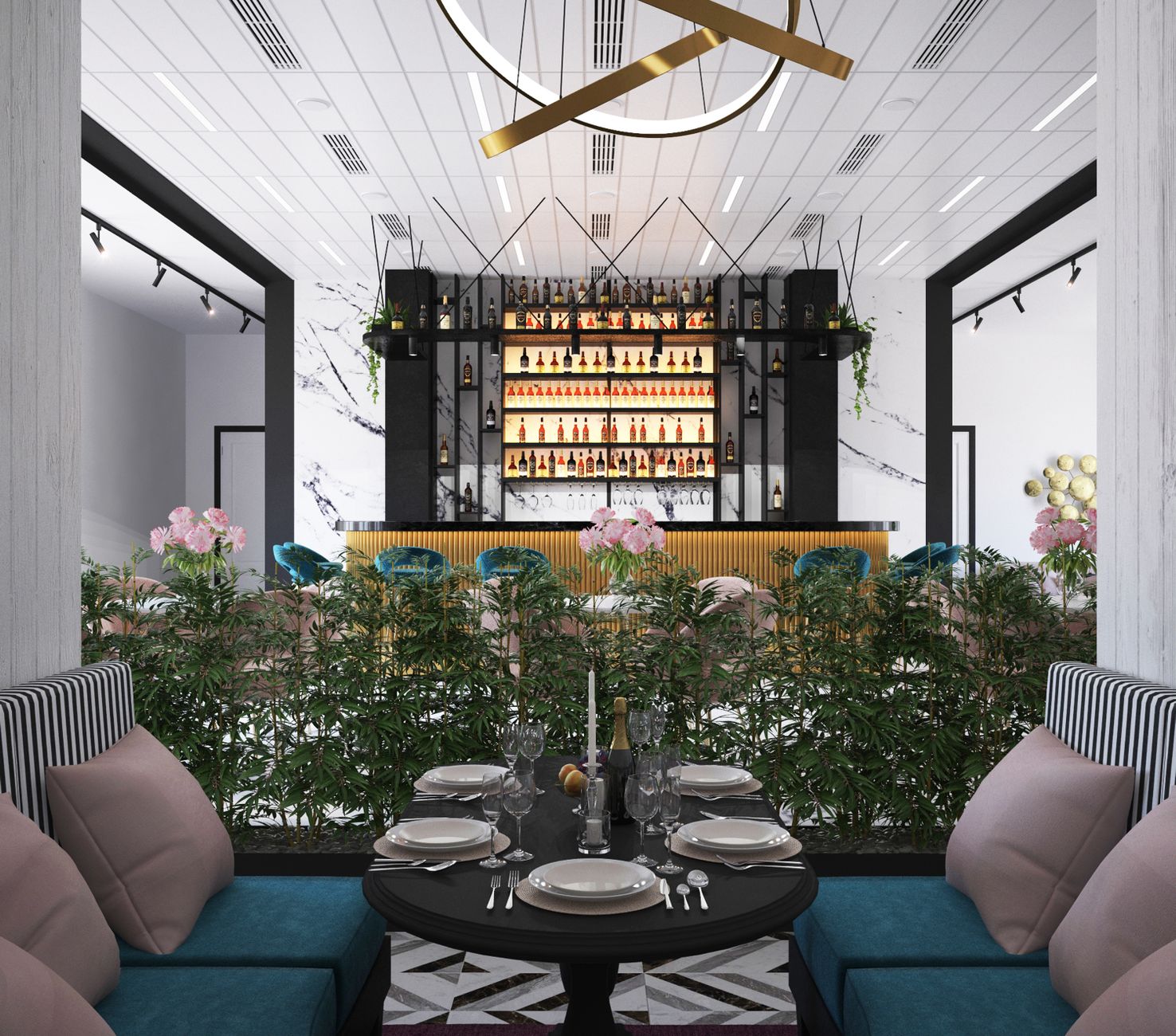 Restaurant interior, representative of Atlantic City's dining and entertainment venues
