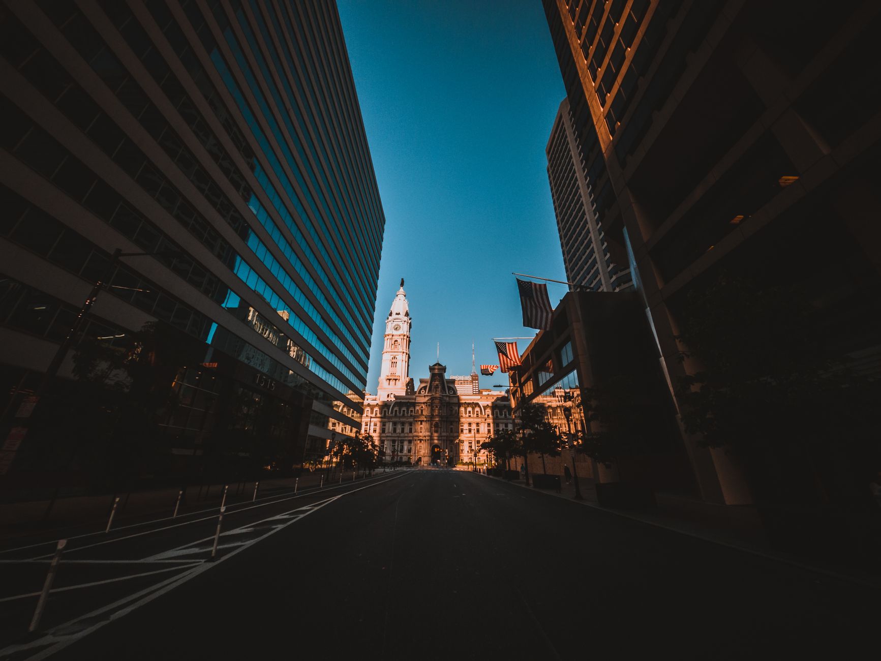 Downtown commercial street, representative of Boston's dense urban core