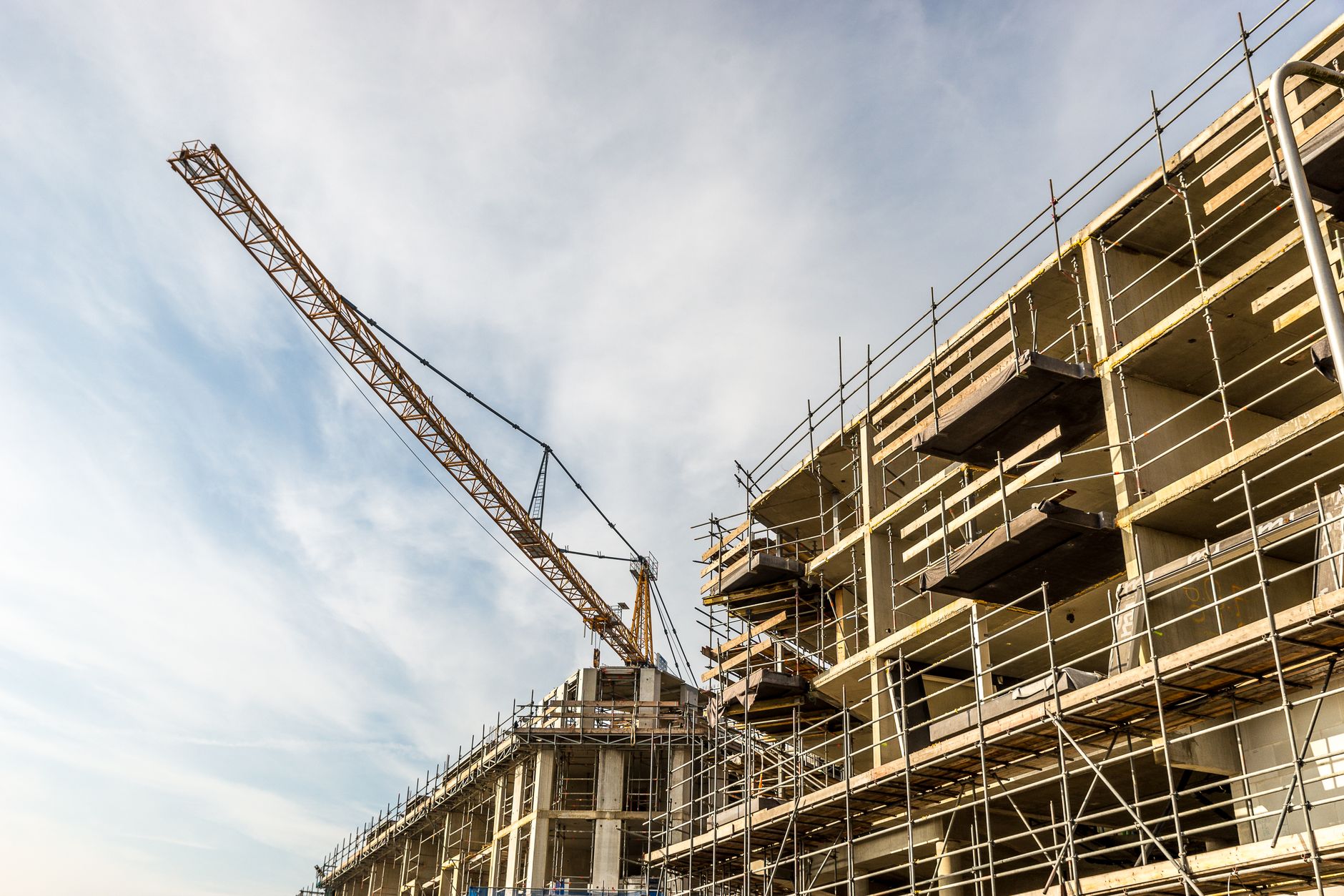 Commercial construction site, representative of build-outs across Bridgewater