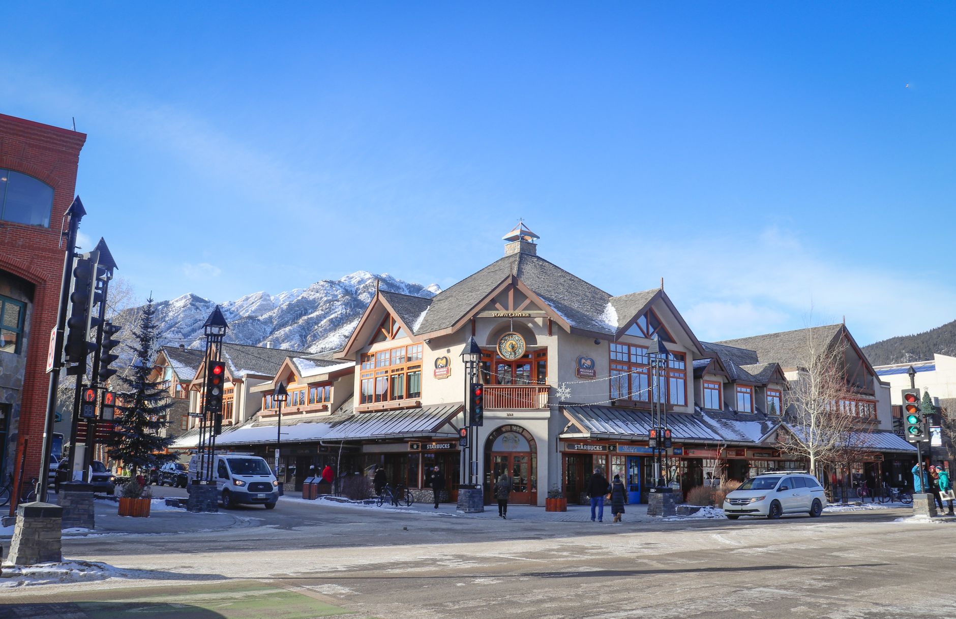Retail storefronts, representative of Garden City's commercial districts