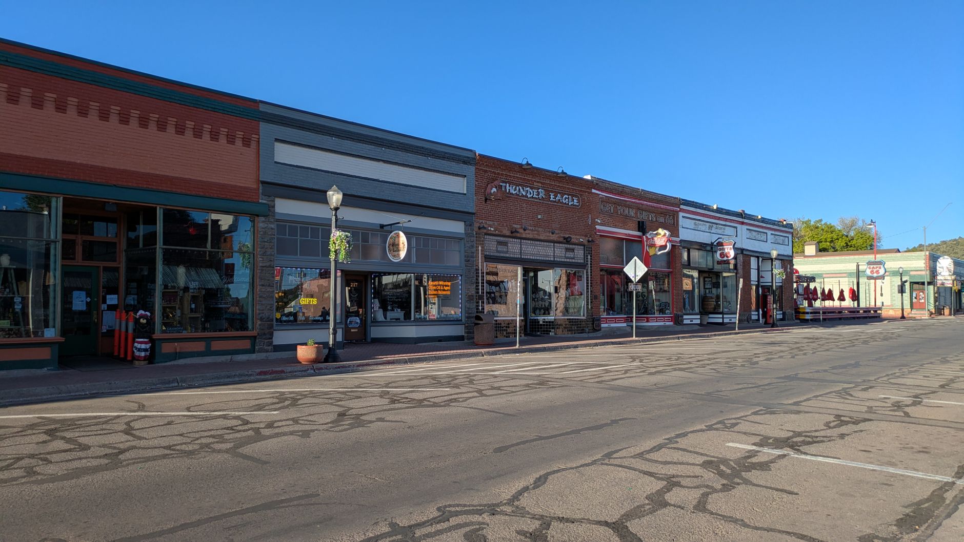 Upscale village shopping district, representative of Southampton and East Hampton main streets
