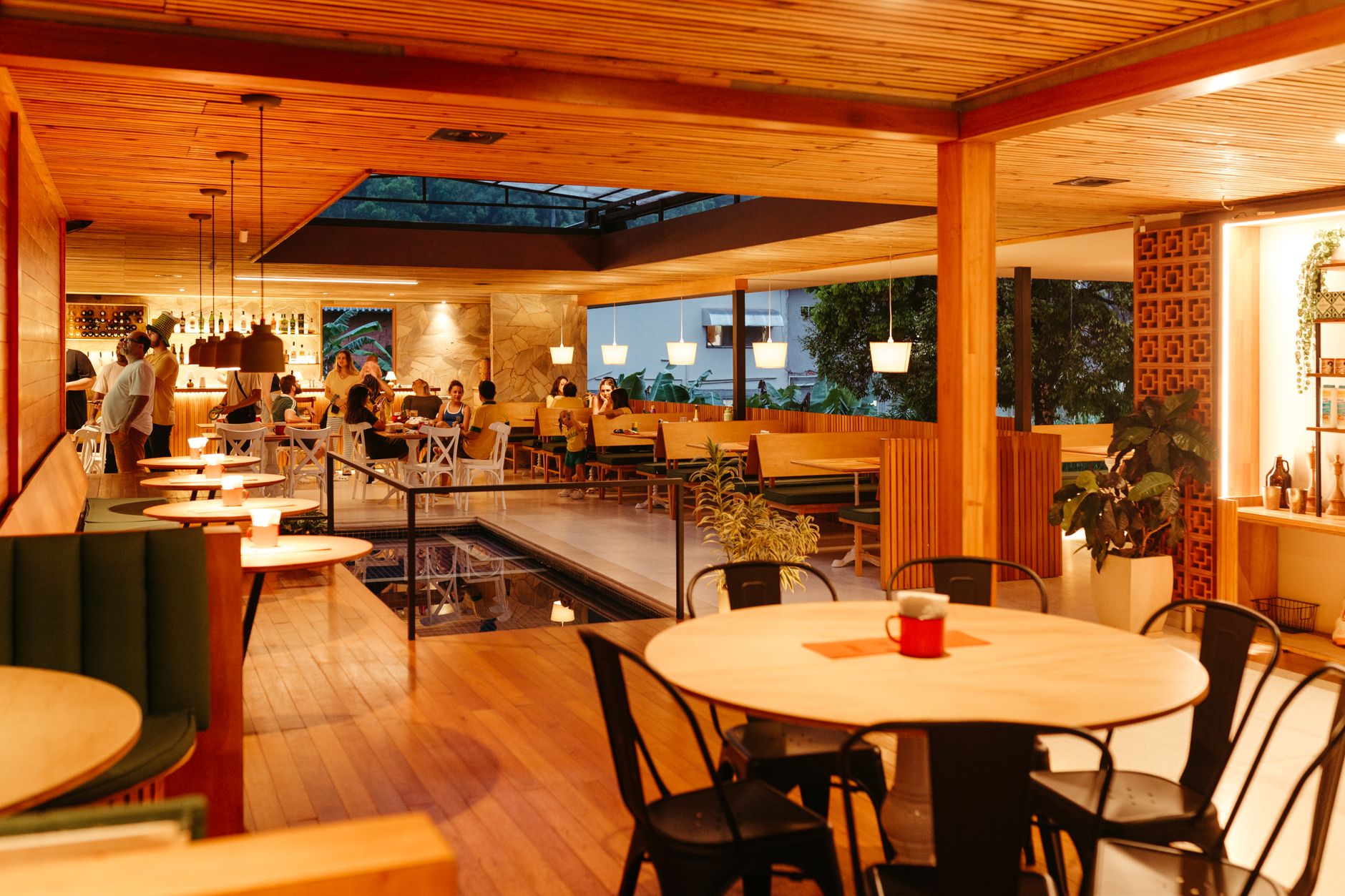Restaurant interior, representative of Long Branch's dining scene