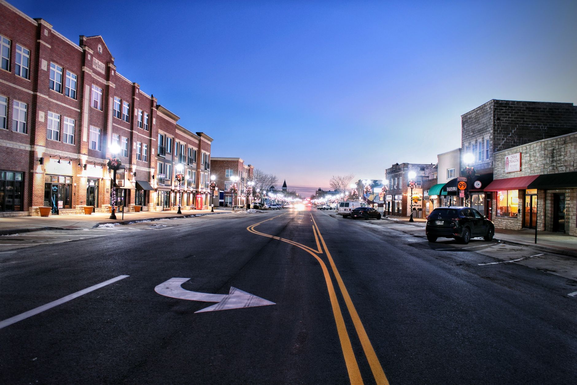 Walkable downtown commercial district, representative of Montclair Center along Bloomfield Avenue