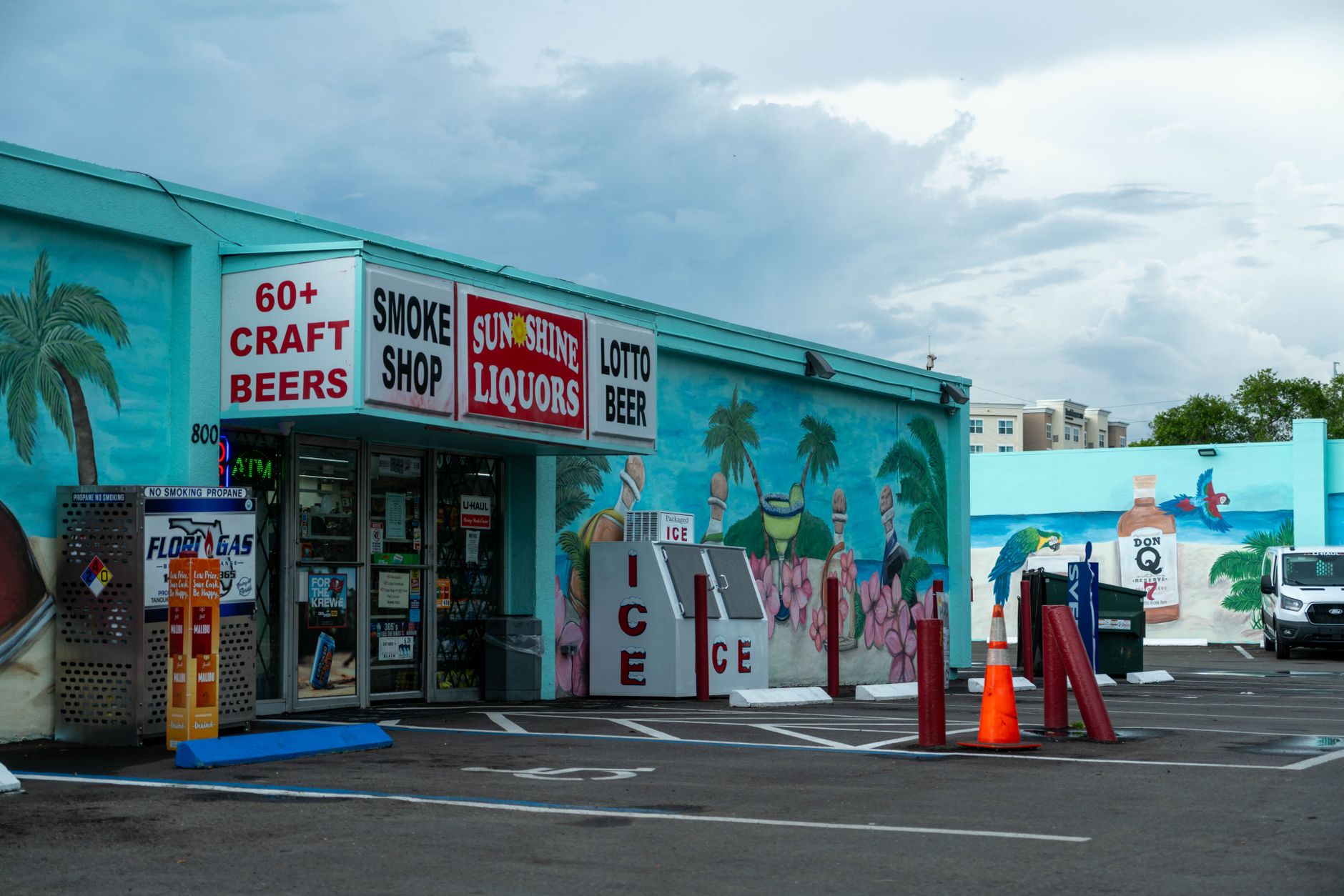 Retail storefronts, representative of Plantation's commercial districts