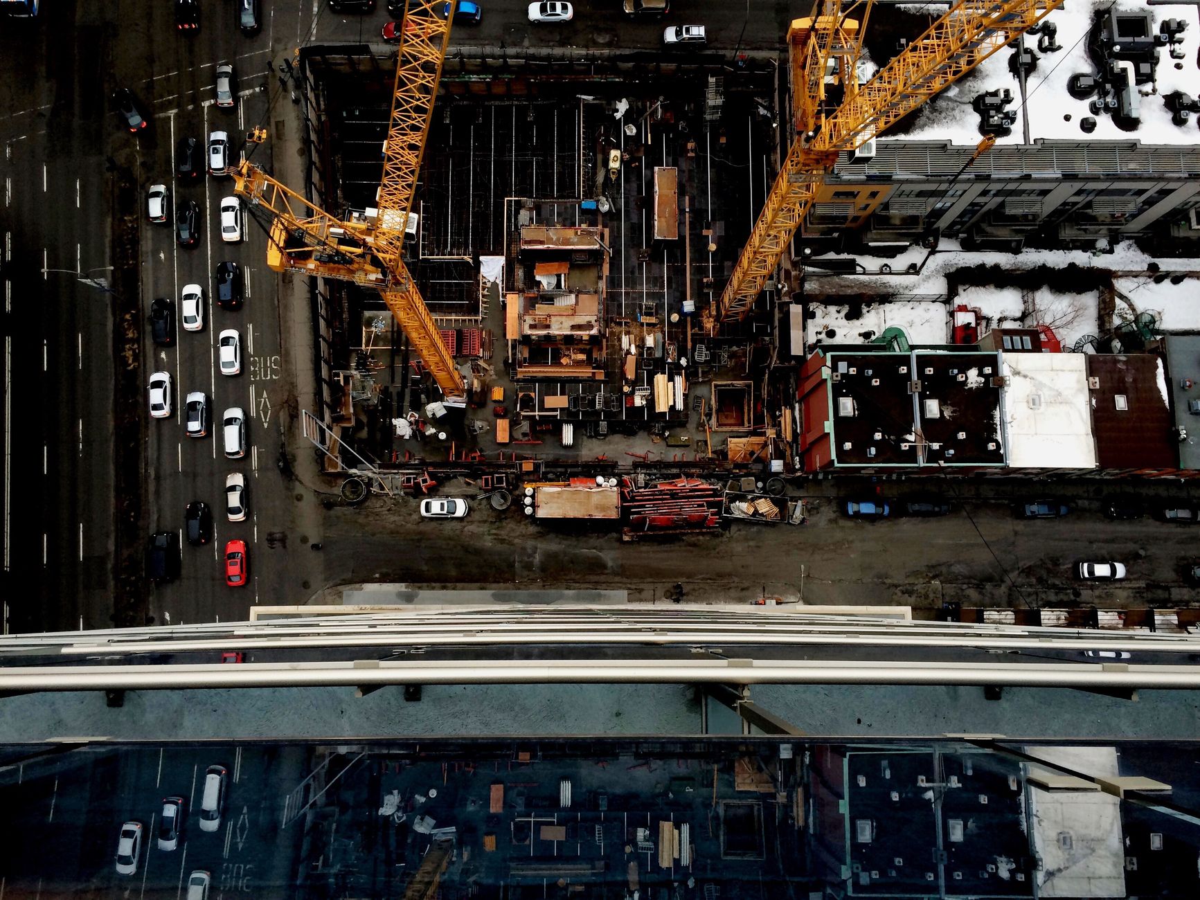 Commercial construction site, representative of Meadowlands build-outs in Secaucus