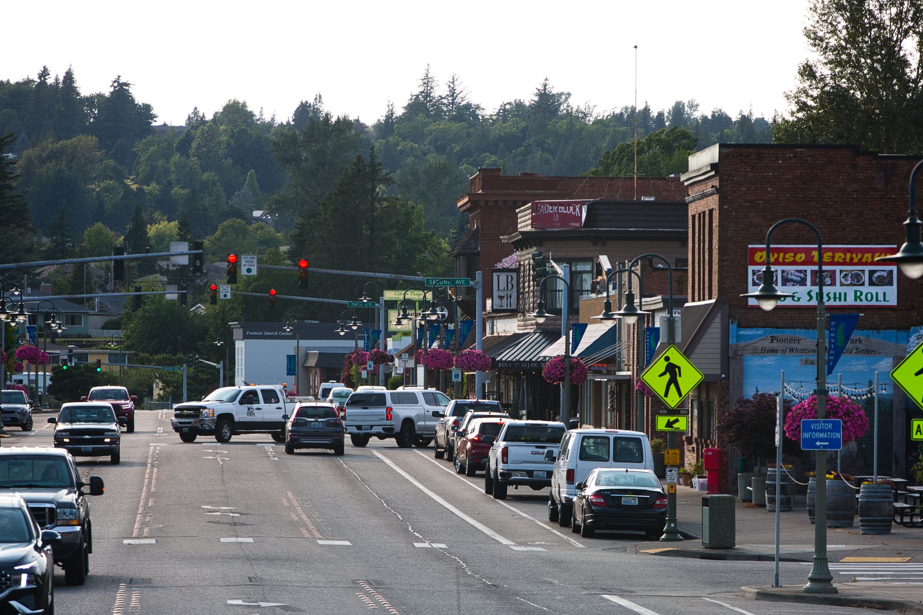 Downtown commercial street, representative of Stamford's retail corridors