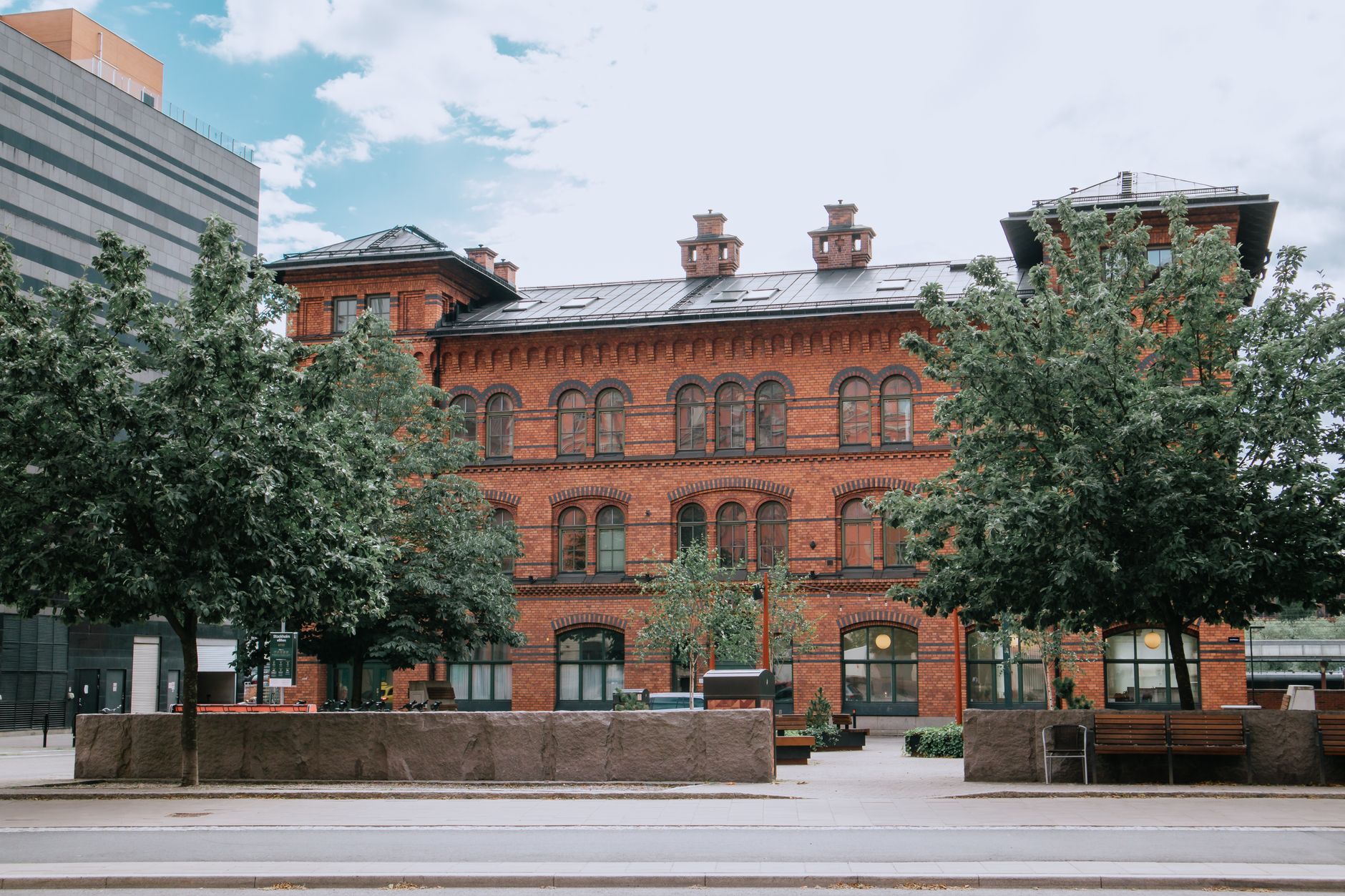 Brick commercial building, representative of Waterbury's office and institutional stock