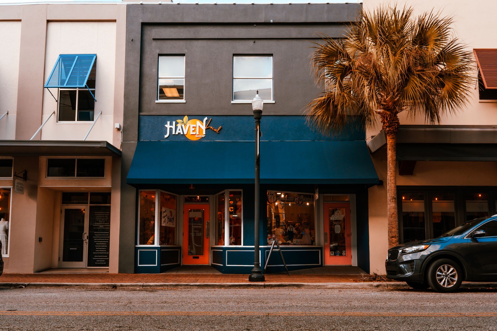 Retail storefronts, representative of Weston's shopping corridors