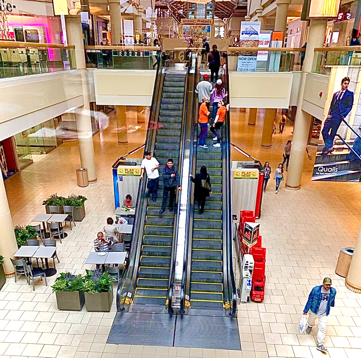 Shoppers on the concourse at Freehold Raceway Mall