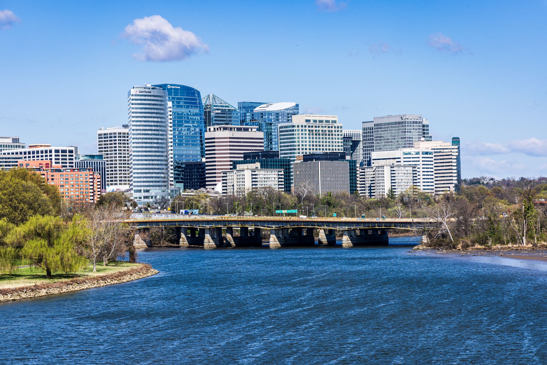 Rosslyn and the Arlington Memorial Bridge, representative of Northern Virginia's commercial core